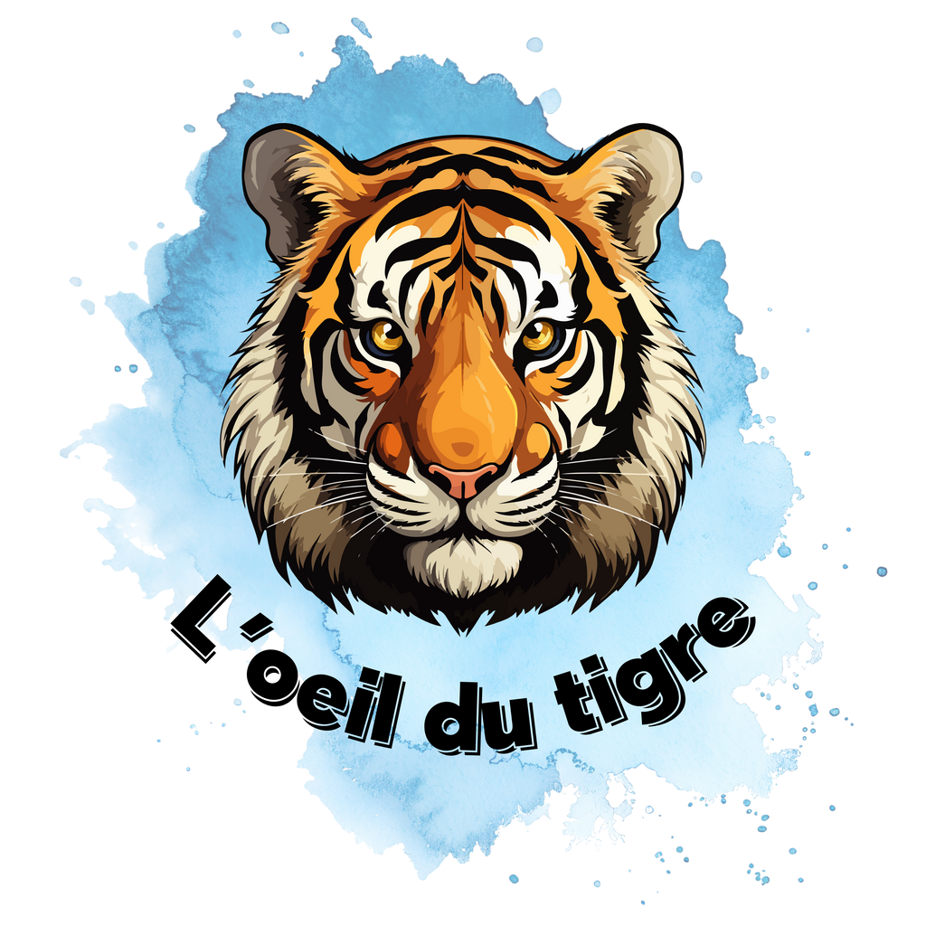 Infant bodysuit - Eye of the tiger blue French