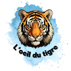 Infant bodysuit - Eye of the tiger blue French