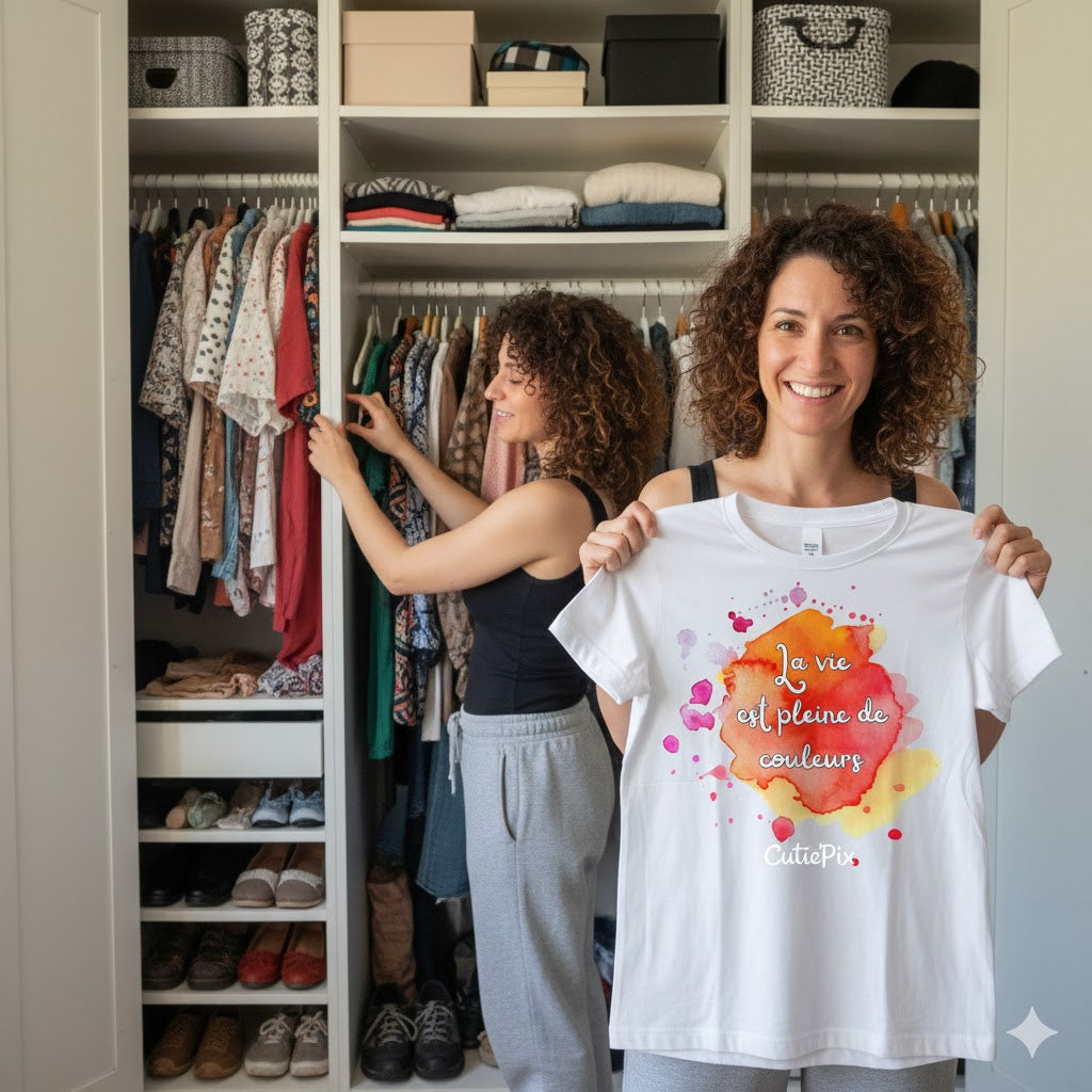 DryBlend® T-Shirt - Life is full of colours splash French