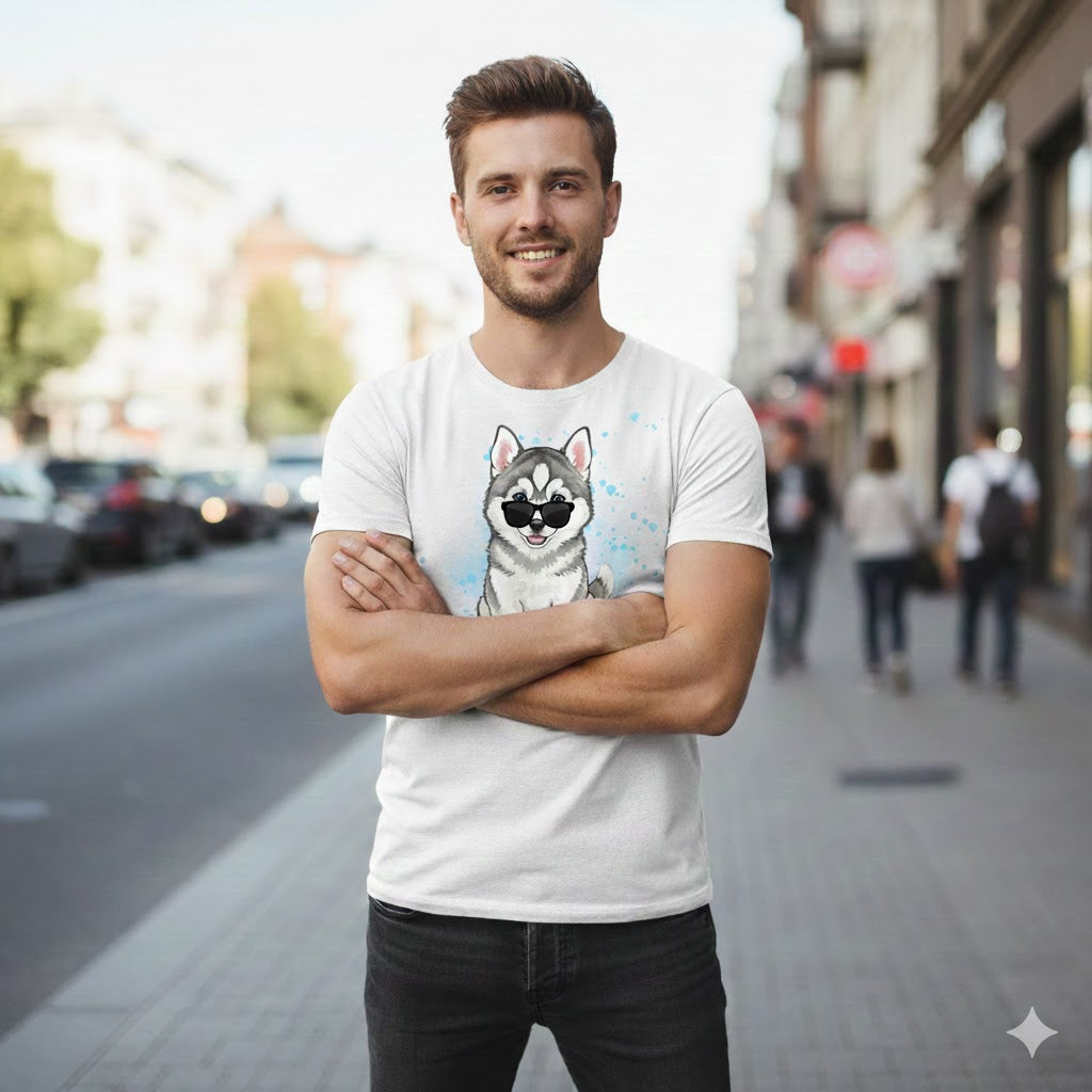 T-shirt classique unisexe - Chiot husky