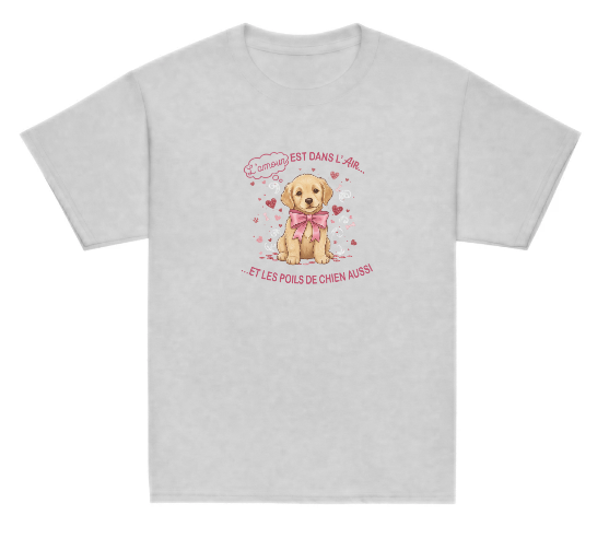 Youth classic tee - Love is in the air, so is dog hair French