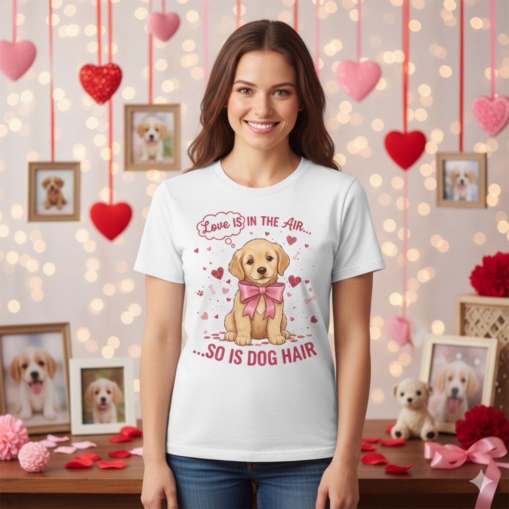 Youth classic tee - Love is in the air, so is dog hair