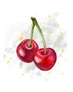 Infant bodysuit - Cherries grey