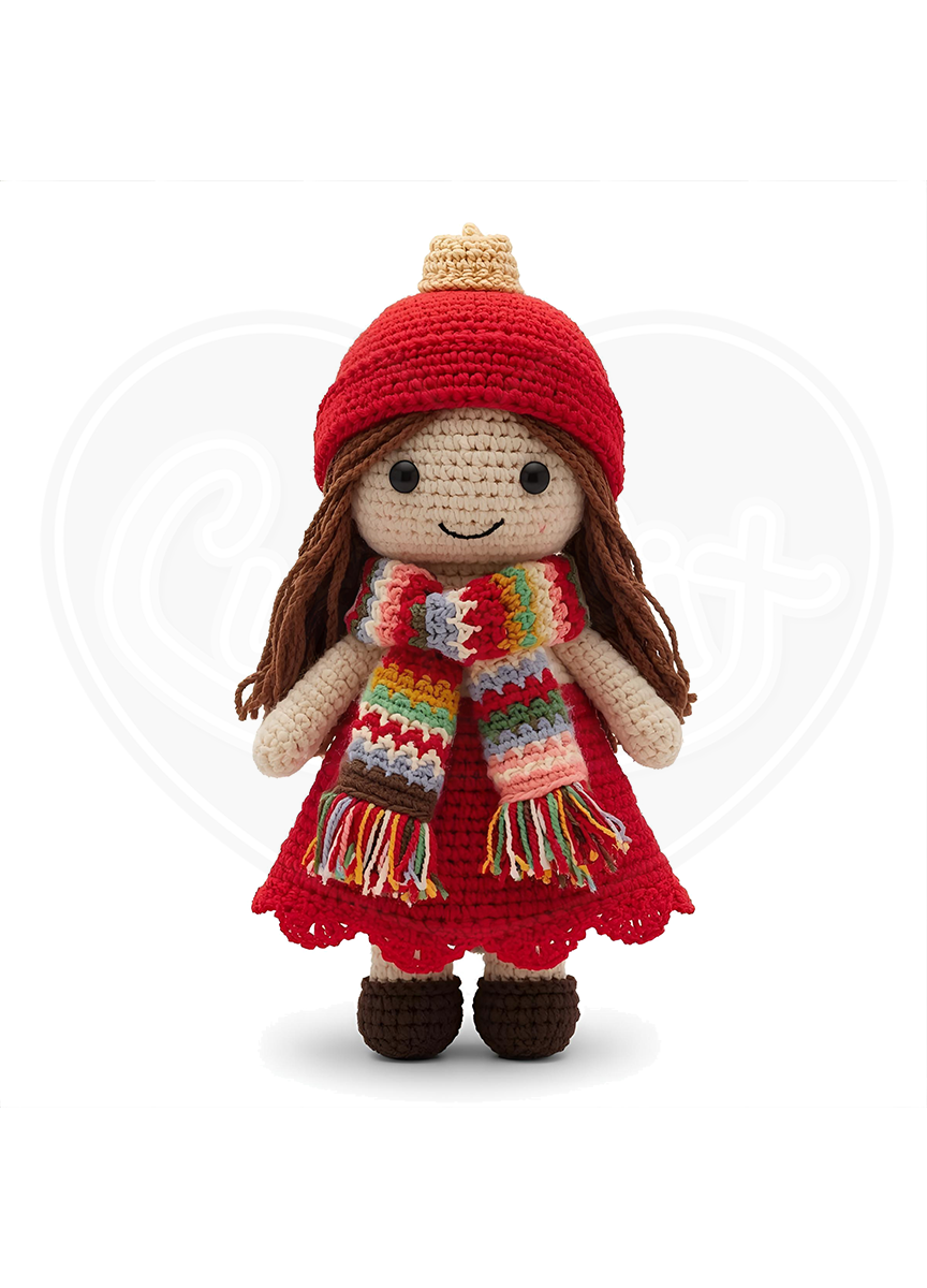 Youth classic tee - Crochet doll brown hair