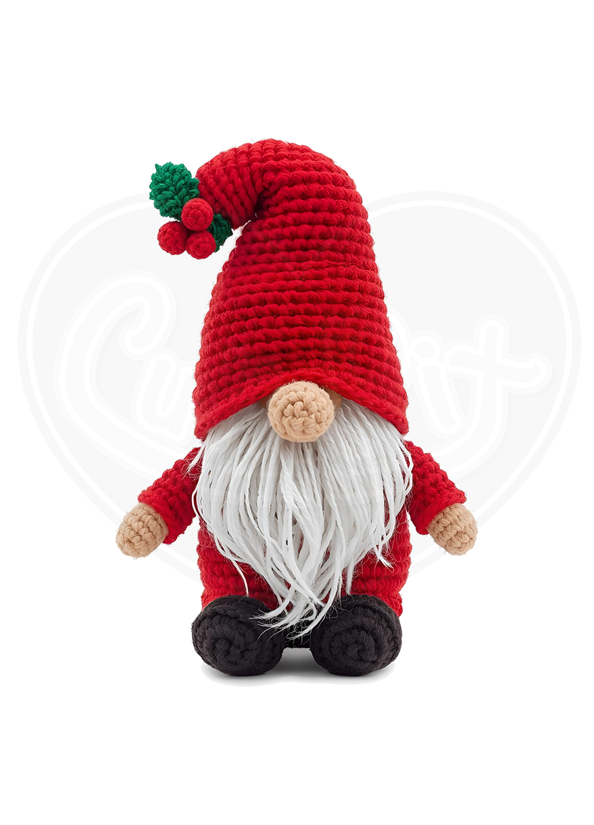 Youth classic tee - Crochet gingerbread red hat with holly