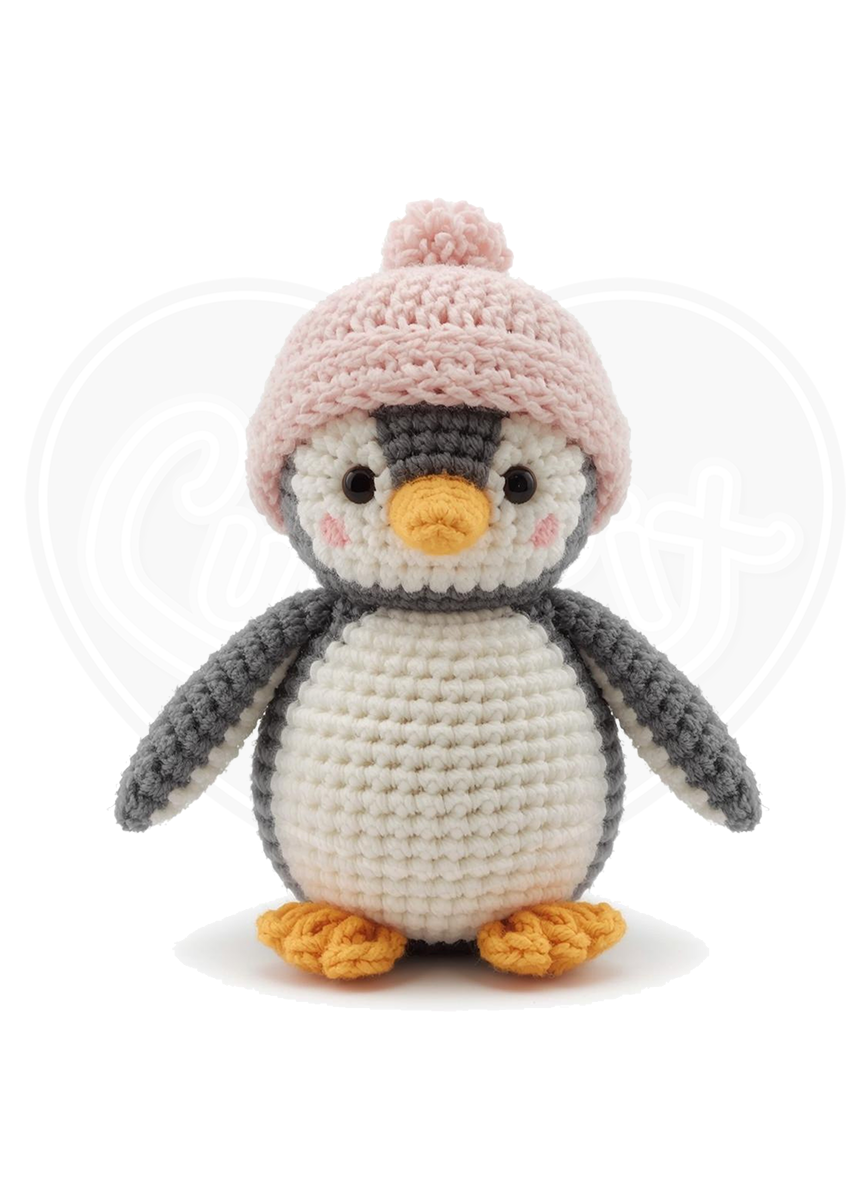 Youth classic tee - Crochet penguin pink hat