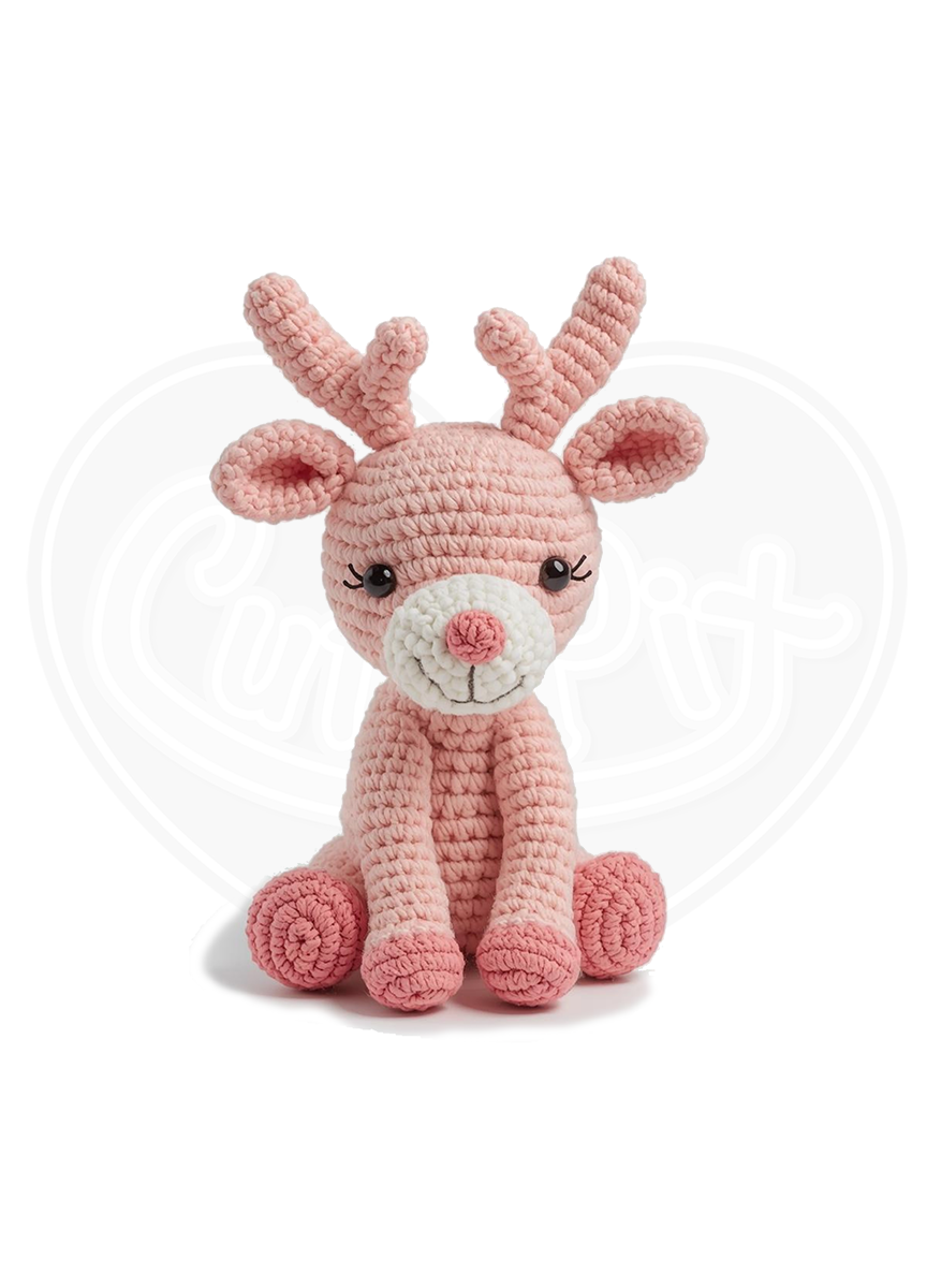 Youth classic tee - Crochet reindeer pink