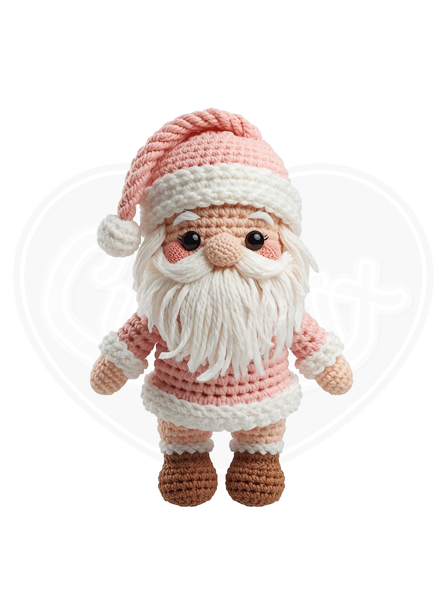 Youth classic tee - Crochet Santa pink hat