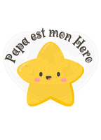 T-shirt classique pour jeunes - Papa est mon héros étoile riant français