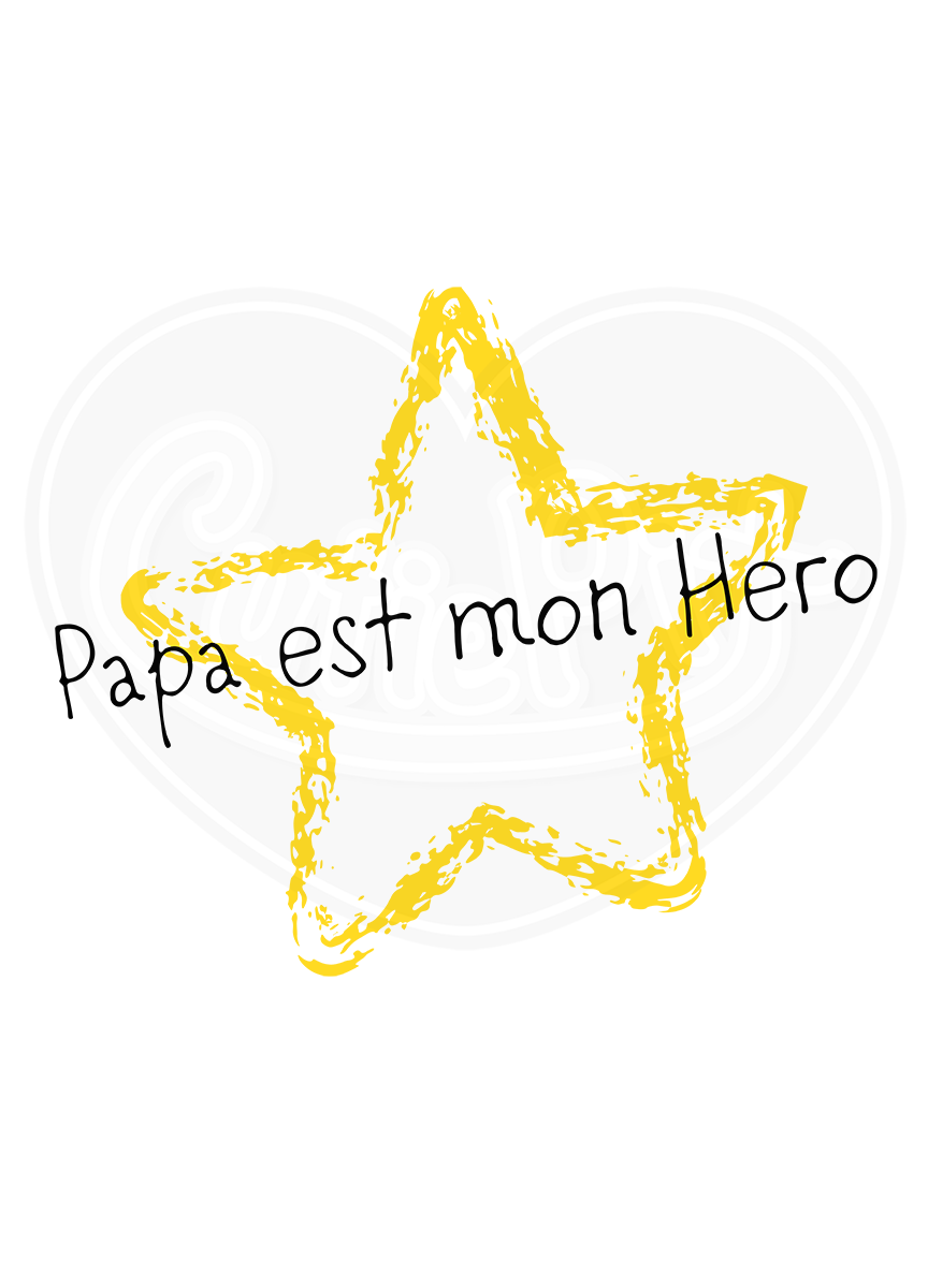 T-shirt classique pour jeunes - Papa est mon héros français