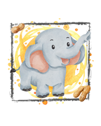 Infant bodysuit - Elephant with peanuts