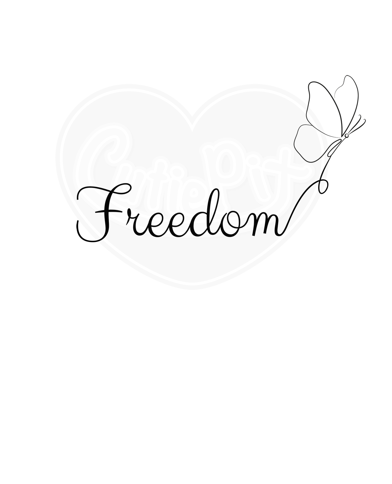 Youth classic tee - Freedom butterfly black