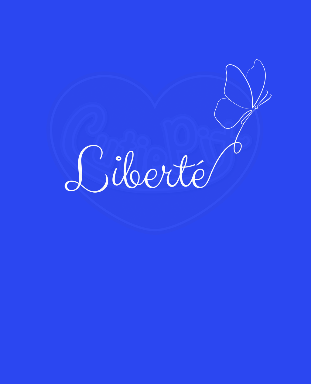 DryBlend® T-Shirt - Freedom butterfly white French