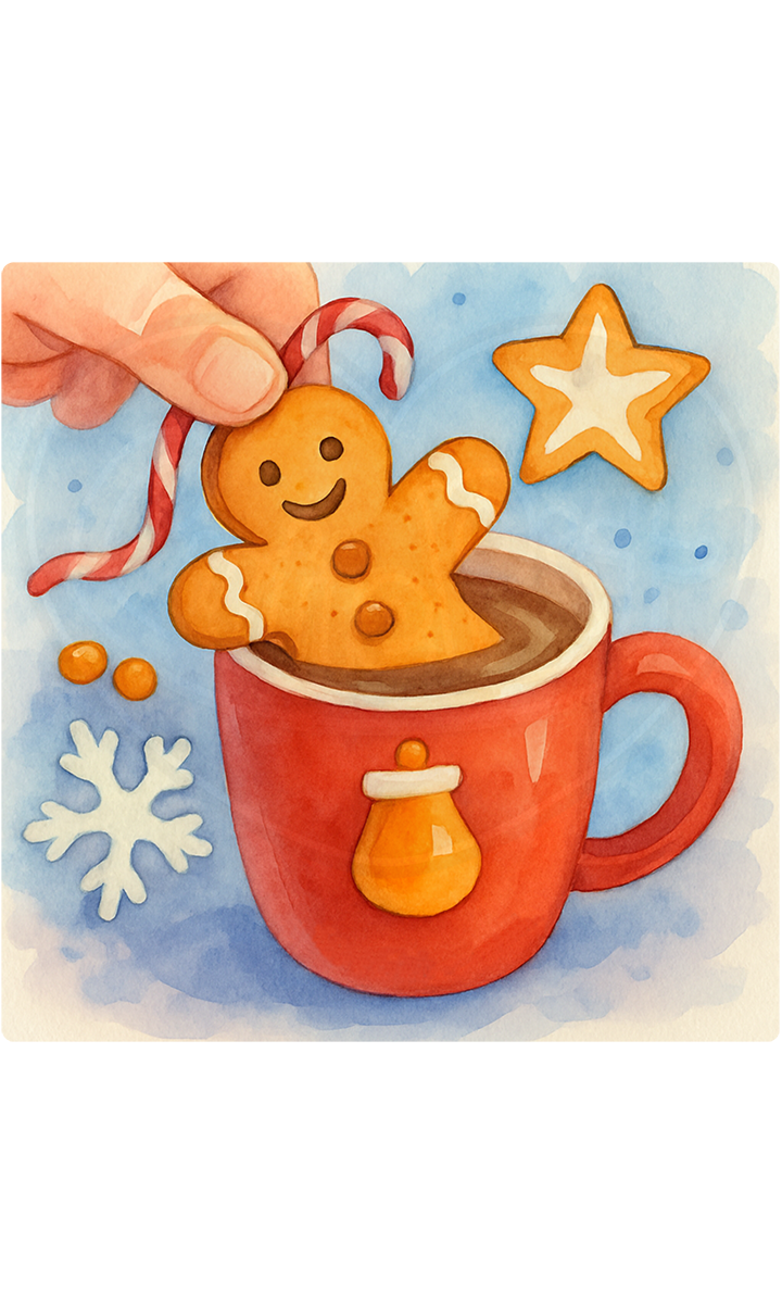 T-shirt classique pour jeunes - Biscuit en pain d'épice dans une tasse, aquarelle française