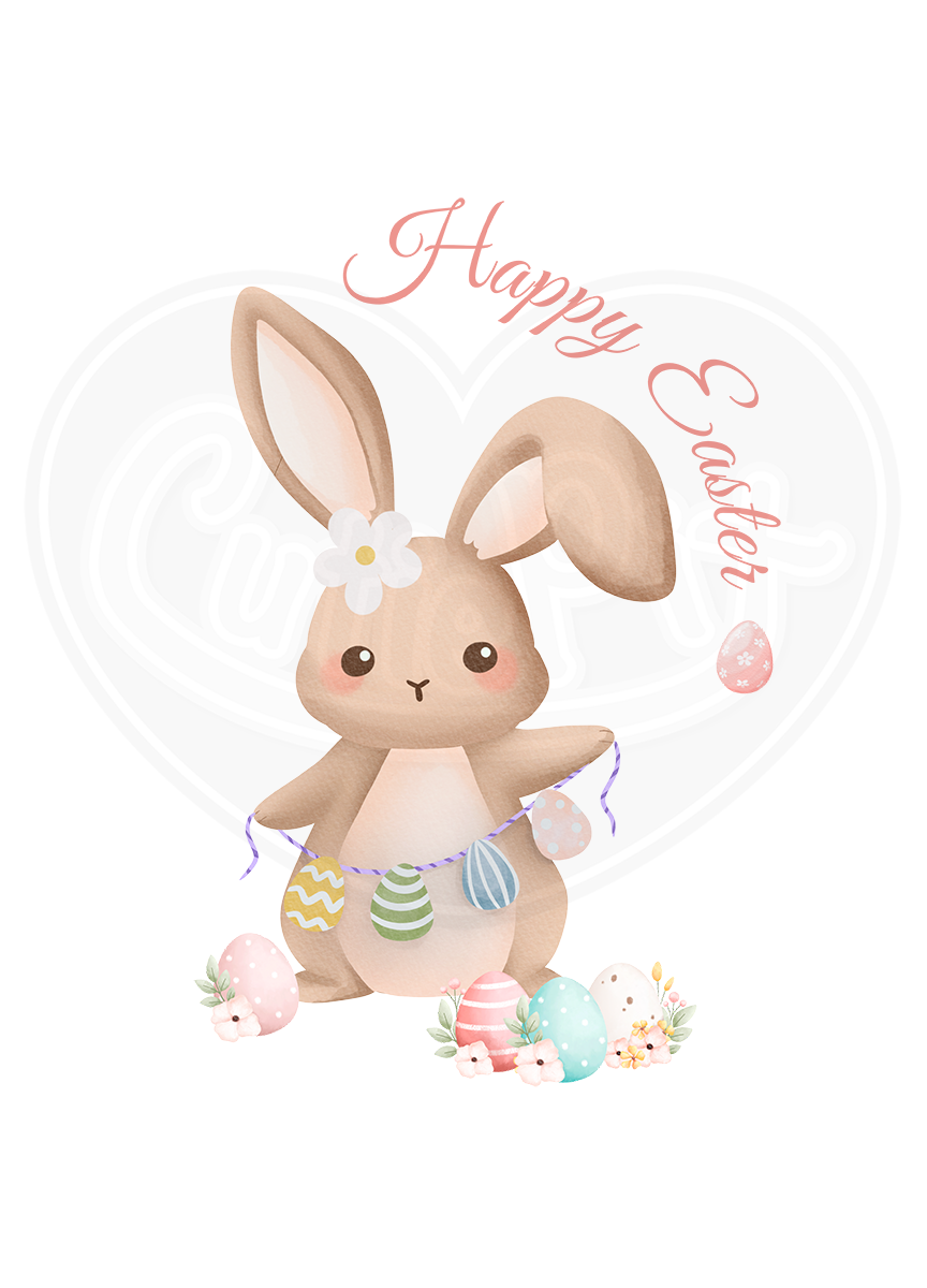 Infant bodysuit - Happy Easter bunny eggs
