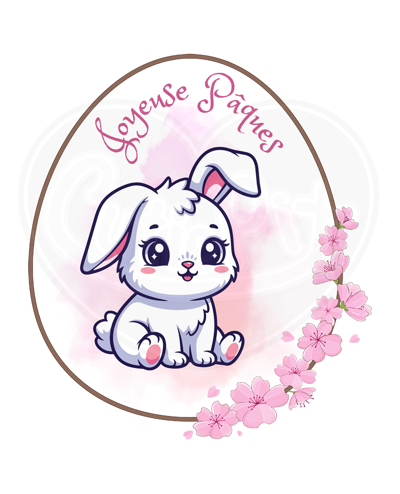 Infant bodysuit - Happy Easter sakura bunny French