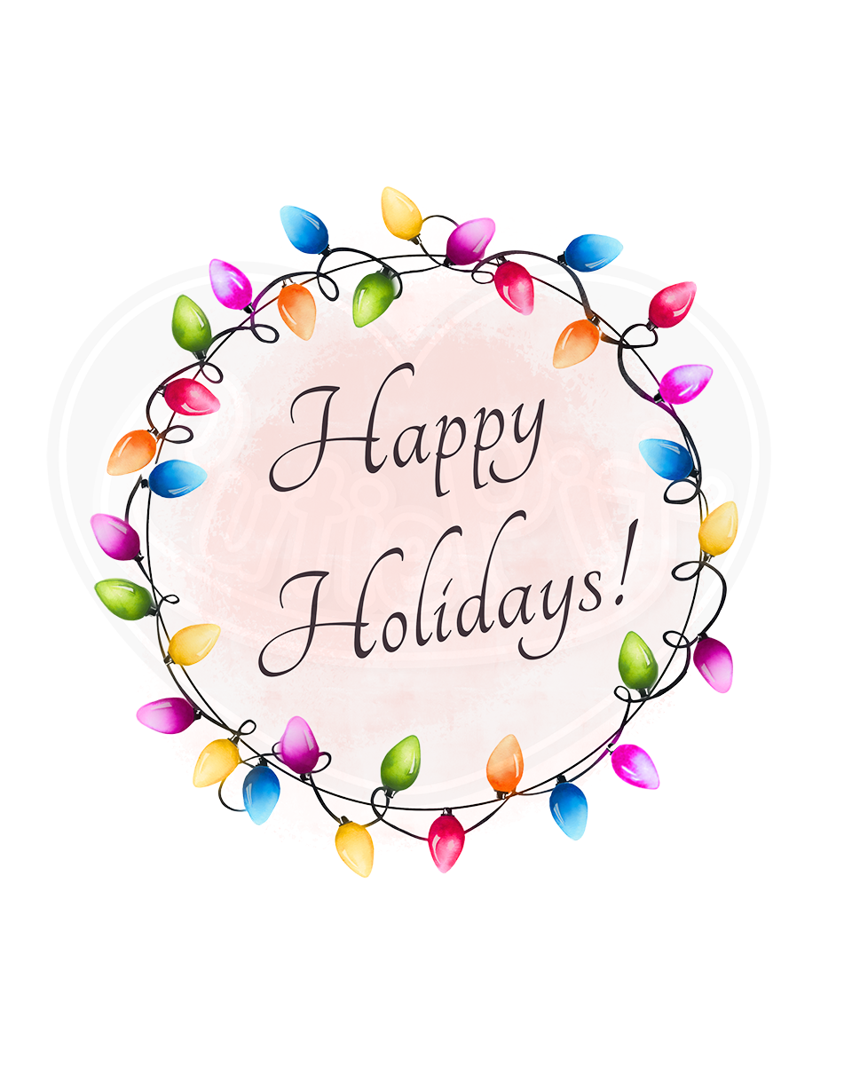 Infant bodysuit - Happy Holidays string of lights