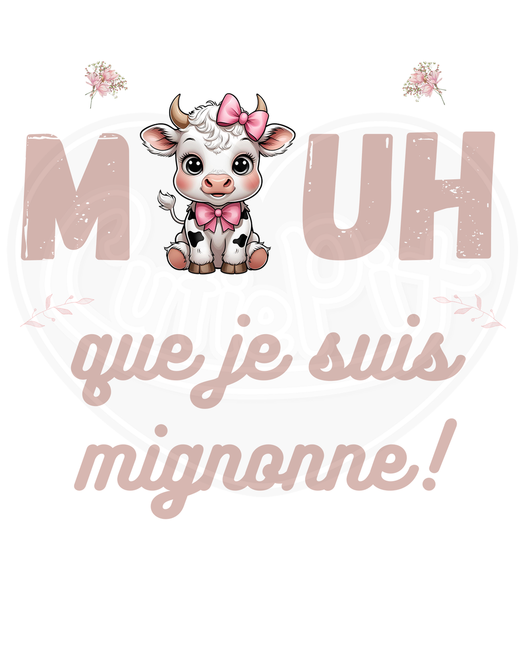 T-shirt classique pour jeunes - Meuh que je suis mignonne rose français
