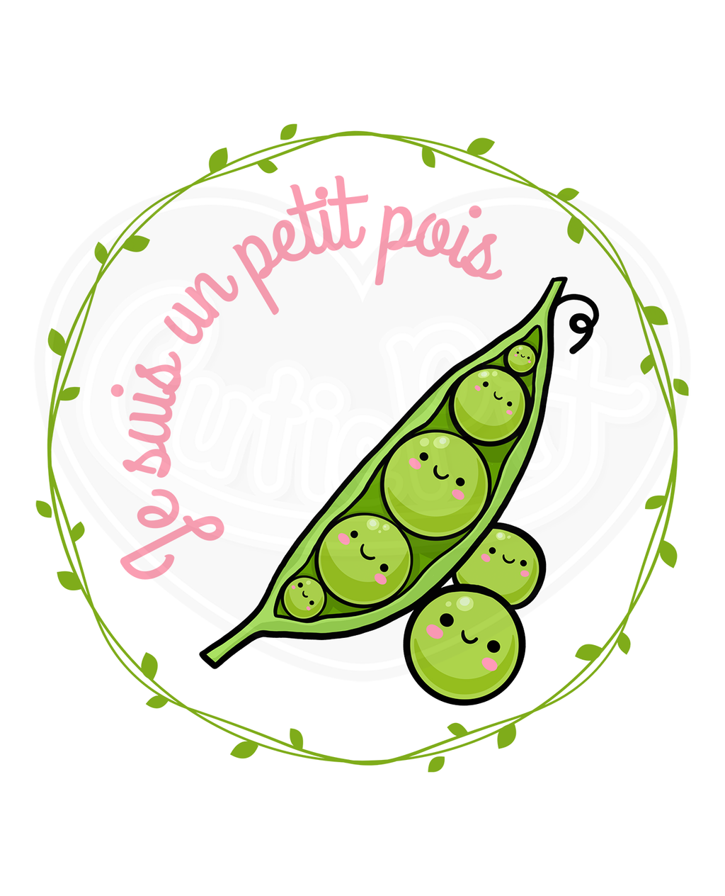 T-shirt classique unisexe - Je suis un petit pois français