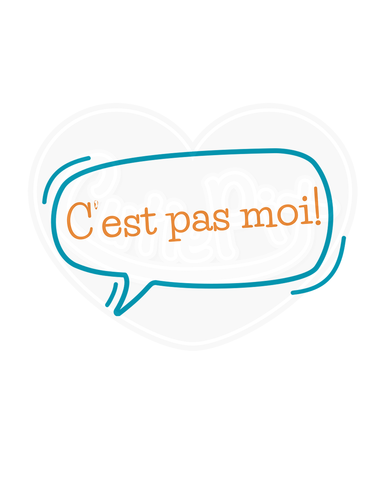 T-shirt DryBlend® - C'est pas moi orange et bleu français