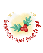 Infant bodysuit - Kiss me under the mistletoe round French