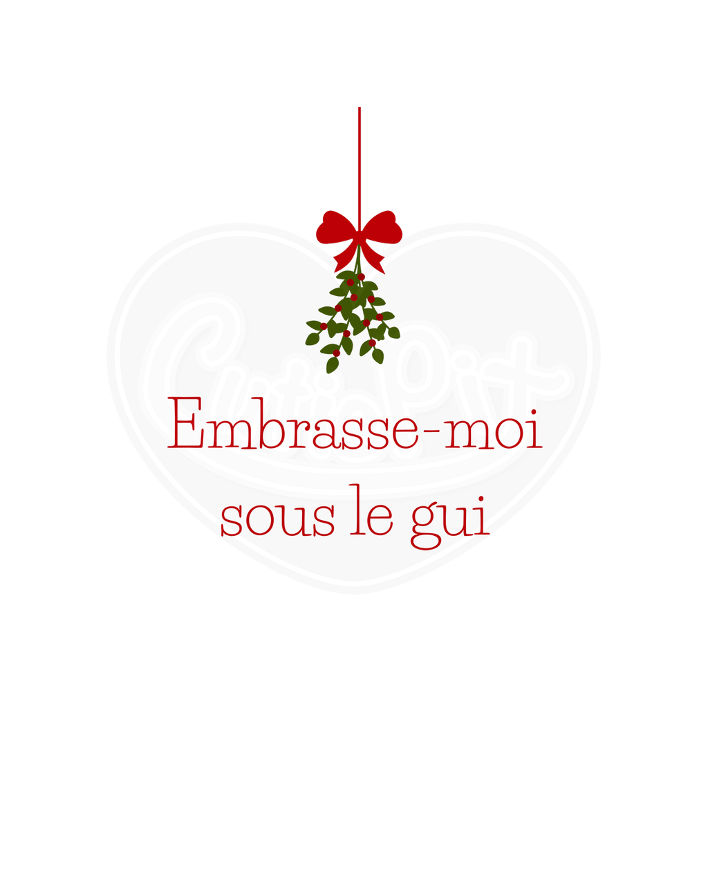 Infant bodysuit - Kiss me under the mistletoe simple French