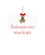 Infant bodysuit - Kiss me under the mistletoe simple French