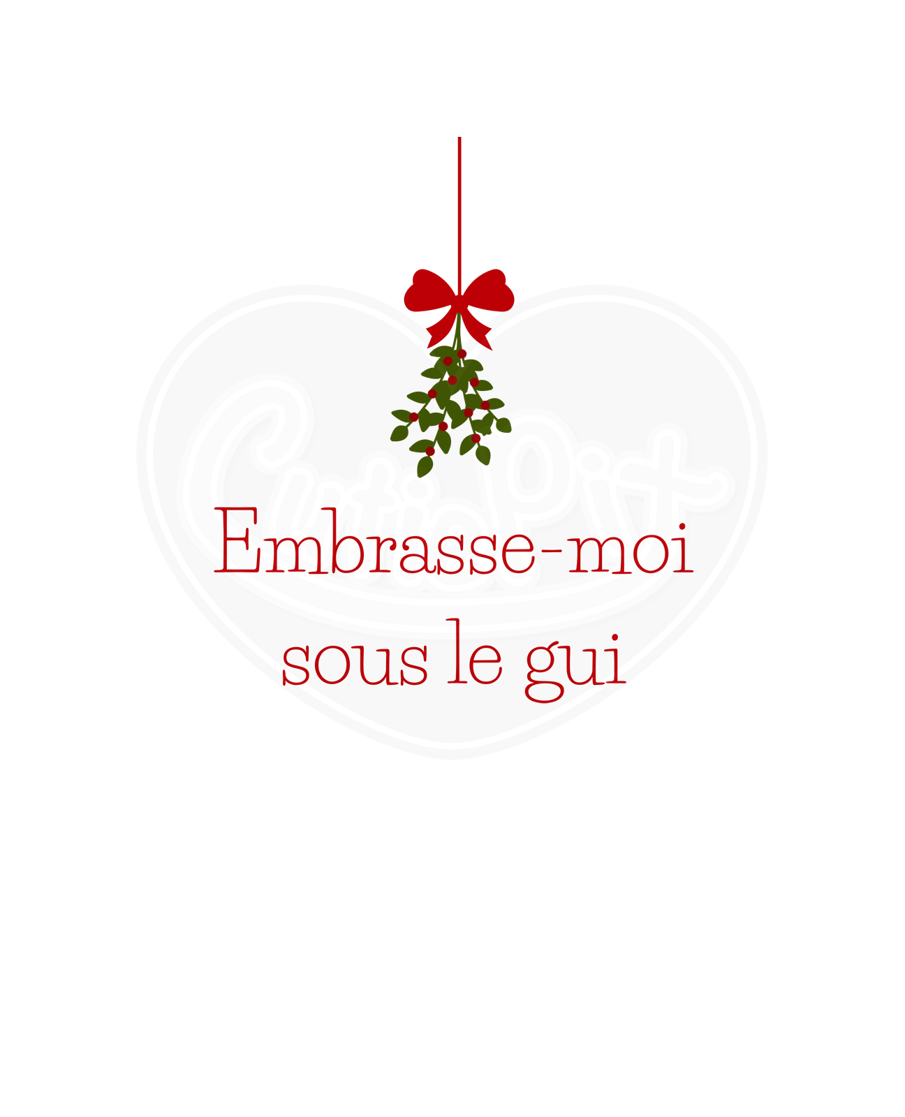 Infant bodysuit - Kiss me under the mistletoe simple French