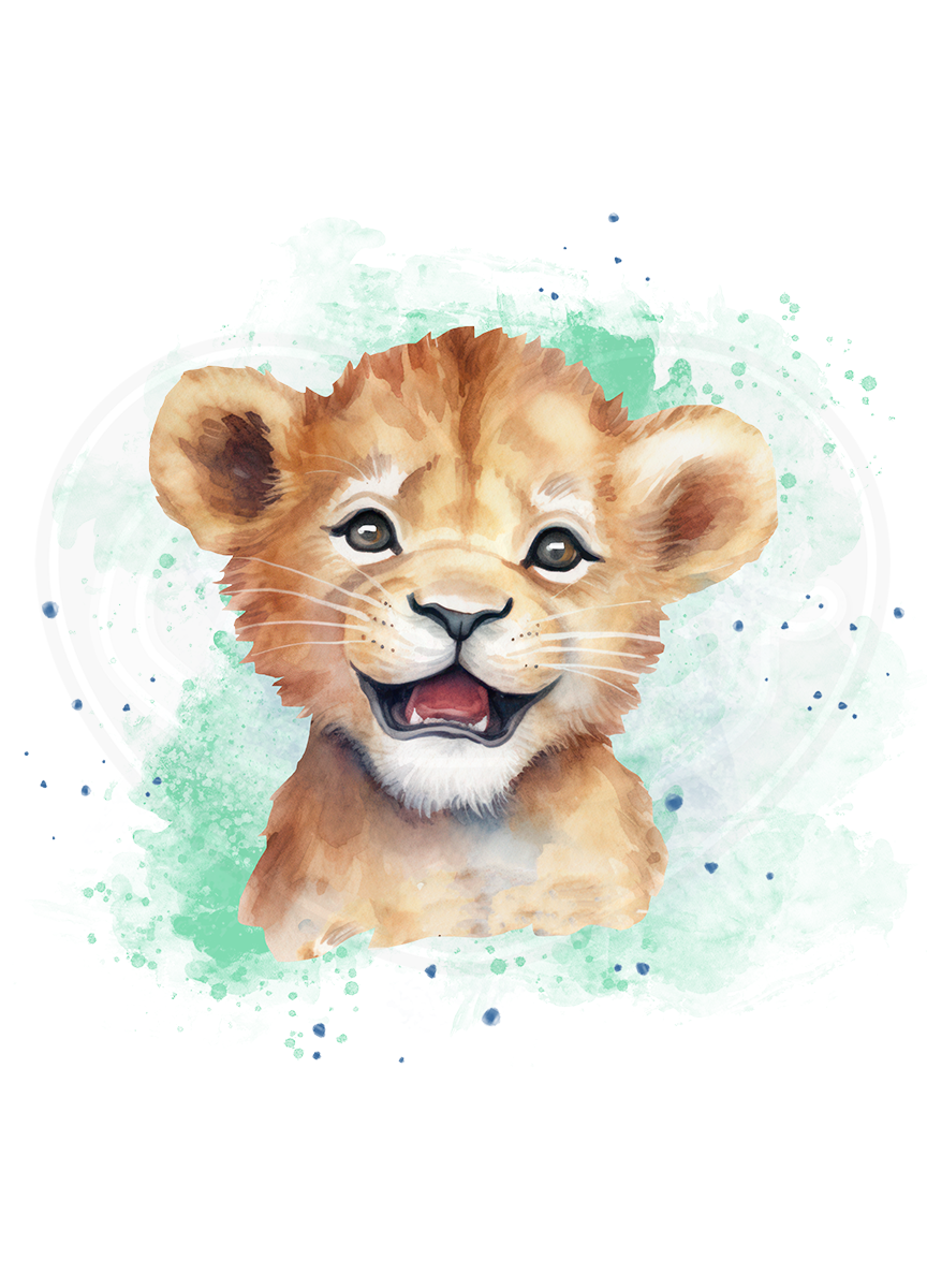 Body bébé - Lionceau souriant vert