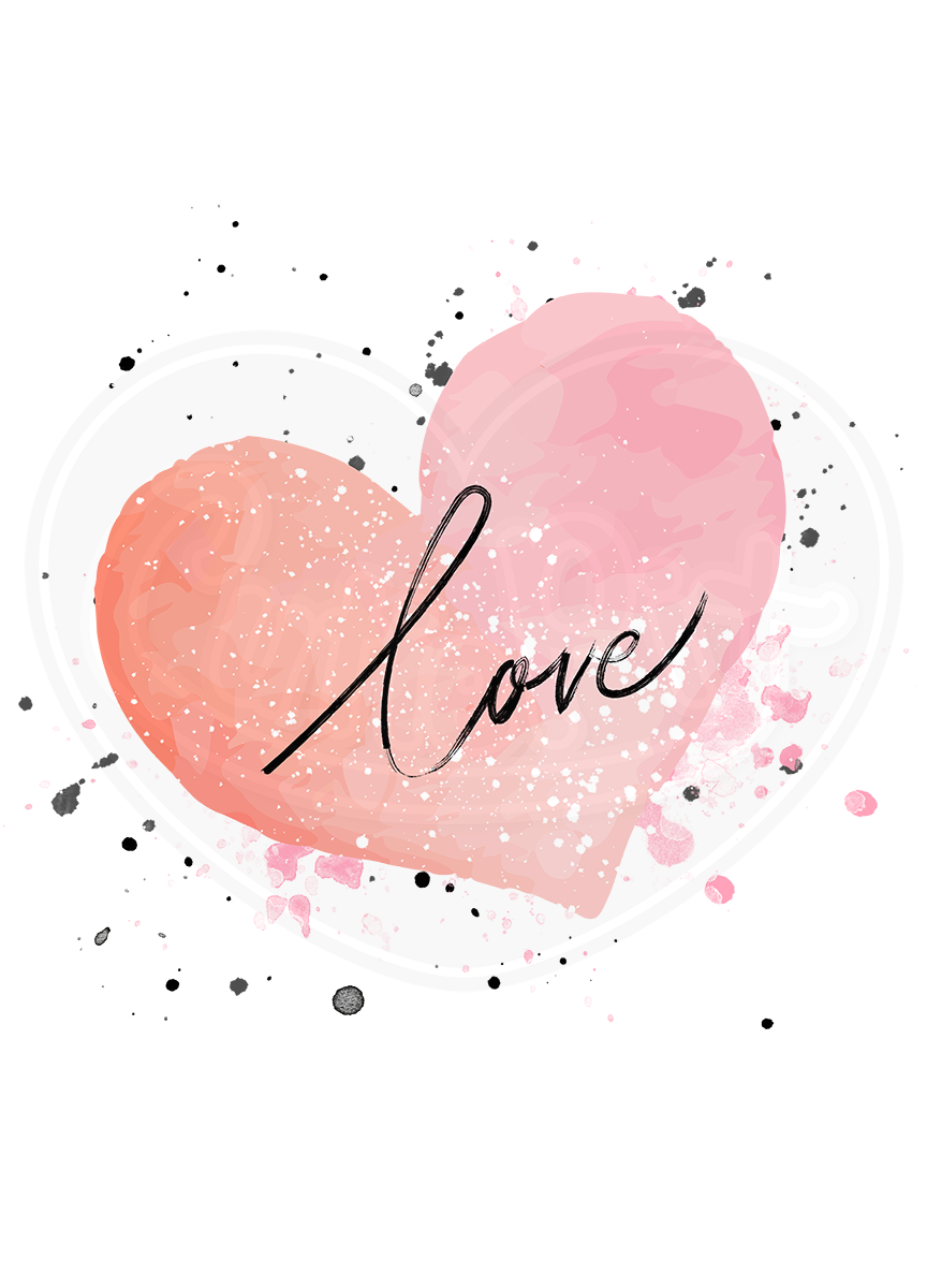 Youth classic tee - Love heart splatter