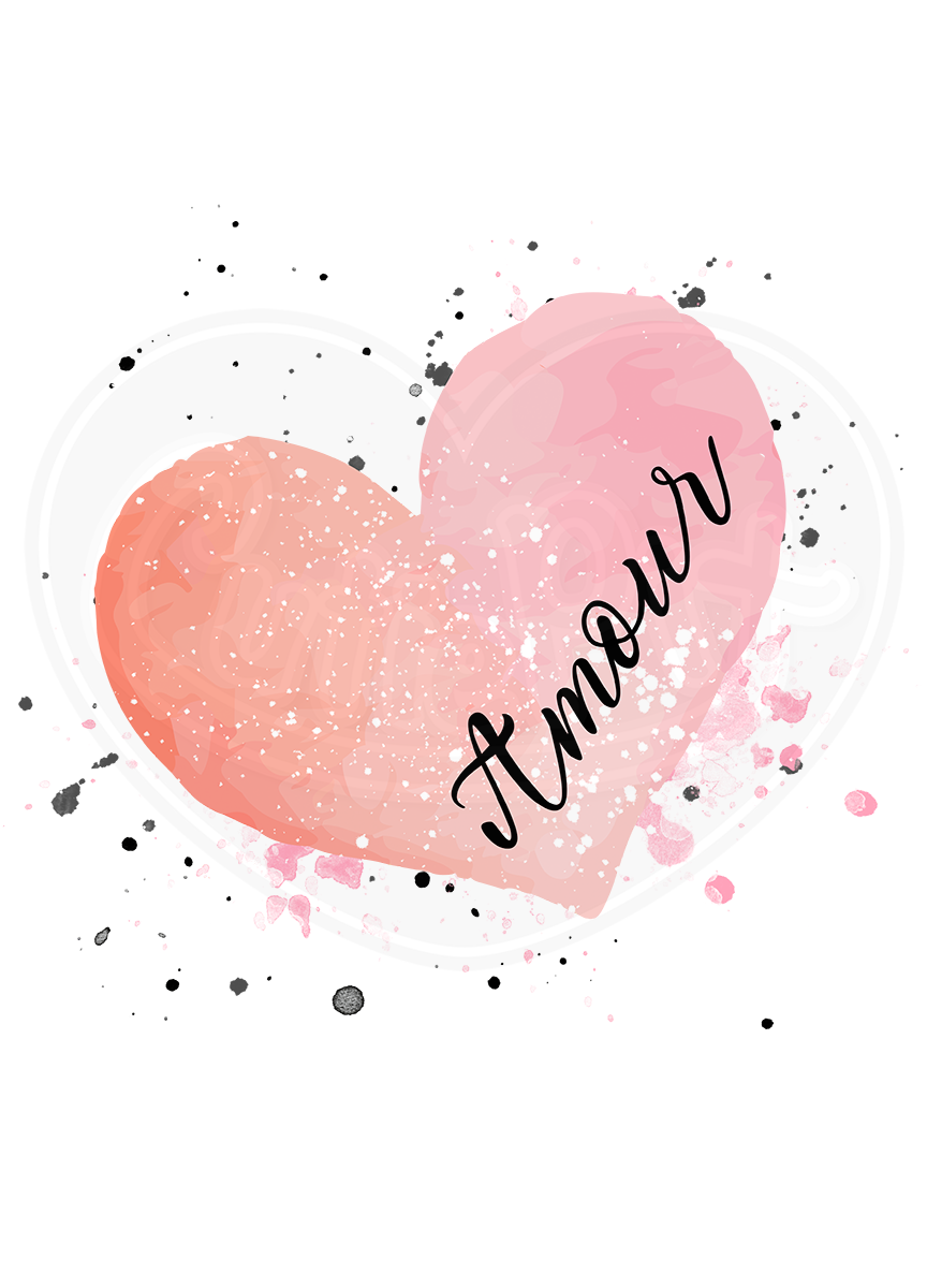 Youth classic tee - Love heart splatter French