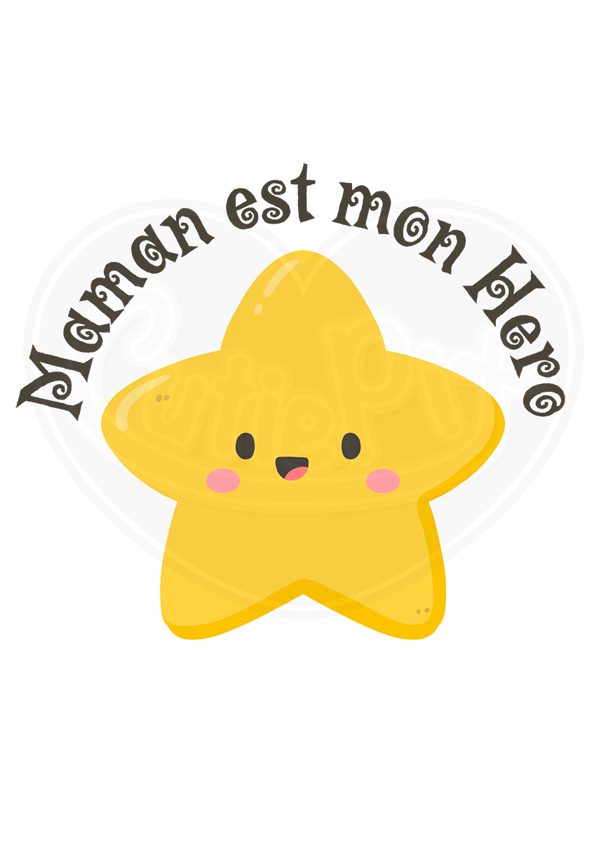 T-shirt classique pour jeunes - Maman est mon héroïne étoile riant français