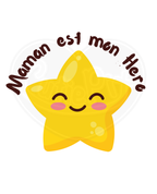 T-shirt classique unisexe - Maman est mon héroïne étoile souriant français