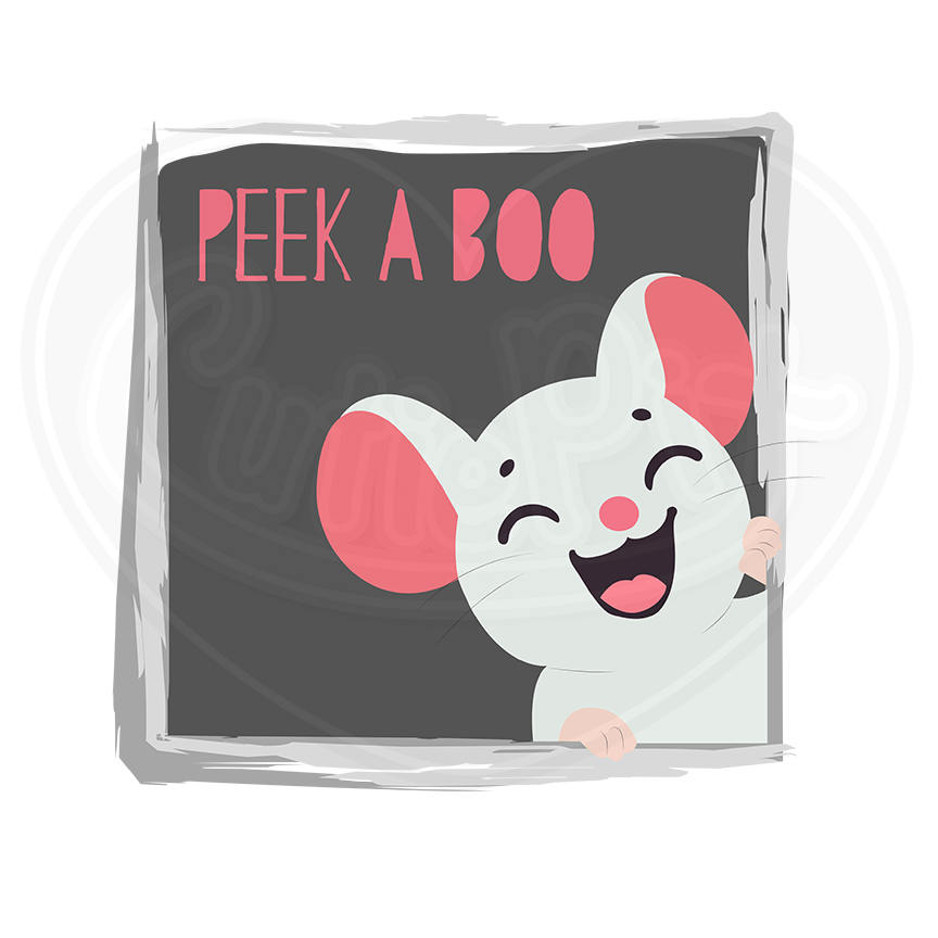 DryBlend® T-Shirt - Peek a boo mouse grey box