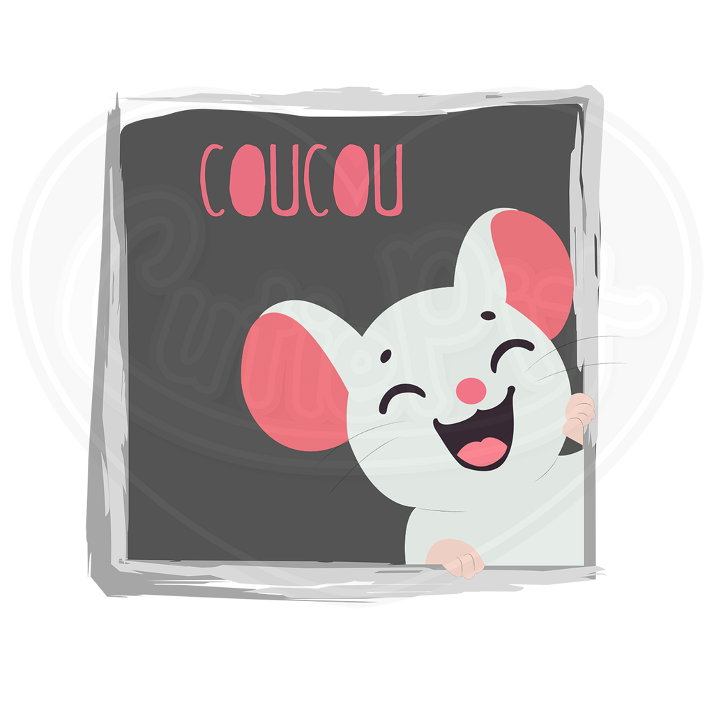 Youth classic tee - Peek a boo mouse grey box French
