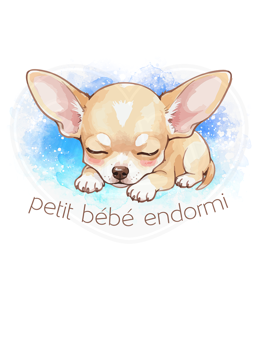 Infant bodysuit - Puppy chihuahua sleepy baby French