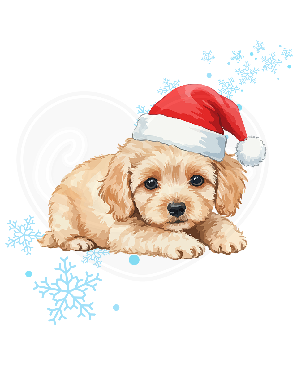 Infant bodysuit - Winter poodle snowflakes