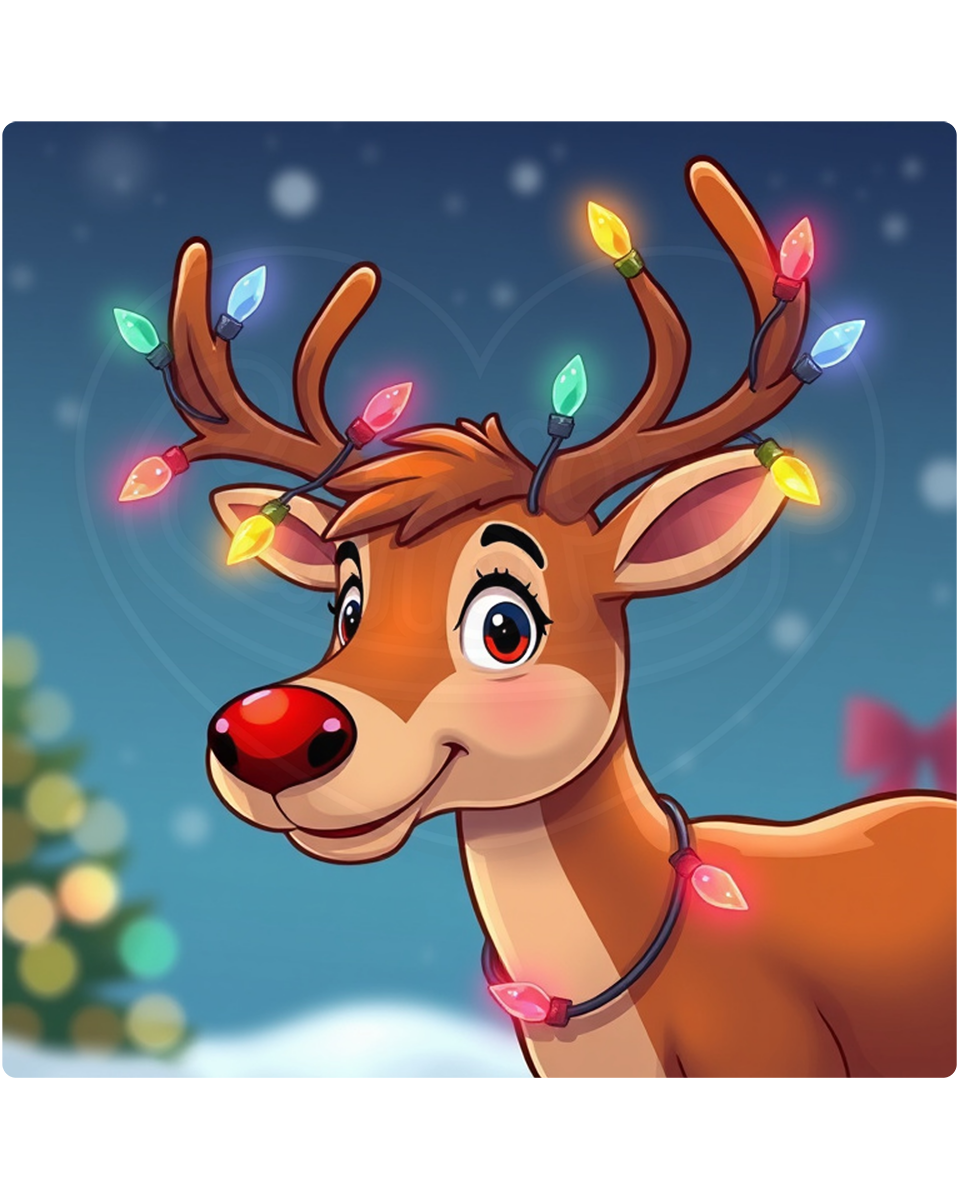 Youth classic tee - Reindeer lights in antlers