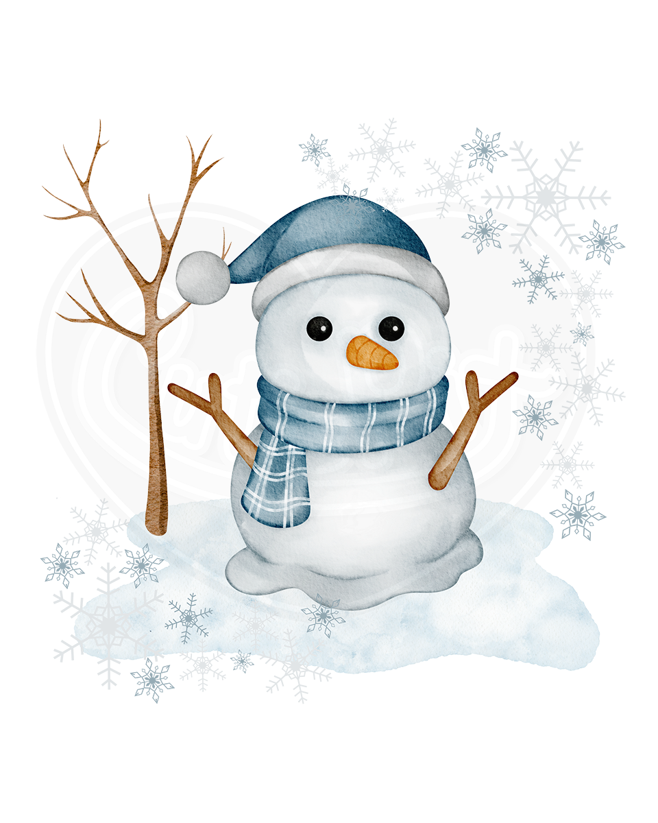 Youth classic tee - Snowman winter scene