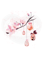 Infant bodysuit - Spring flowers & eggs