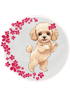 Unisex classic tee - Spring puppy poodle cherry blossoms