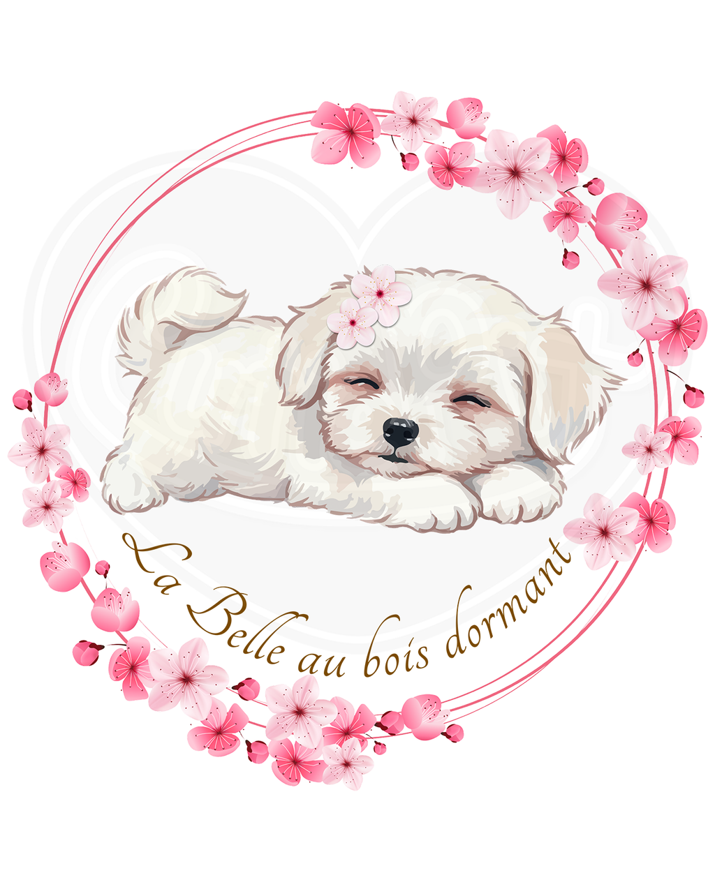 Infant bodysuit - Spring puppy sleeping beauty French