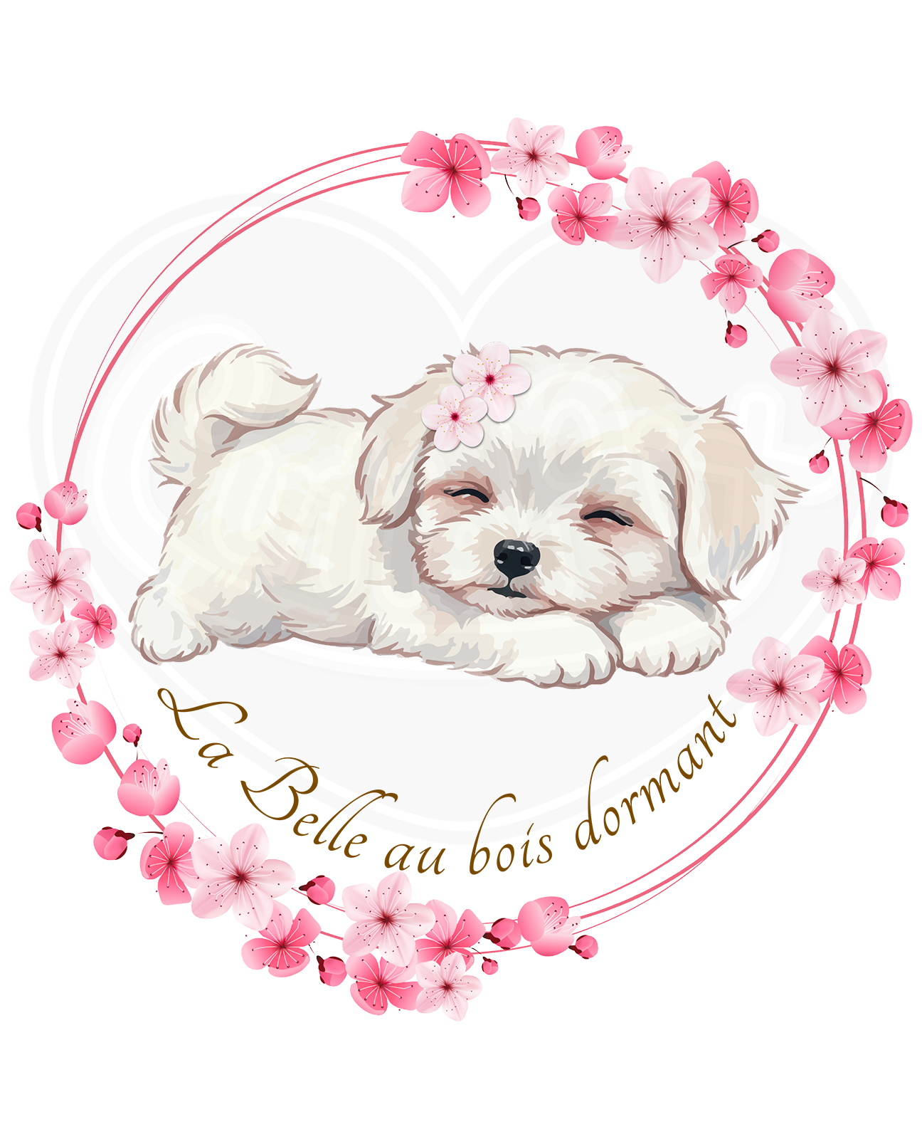 Infant bodysuit - Spring puppy sleeping beauty French