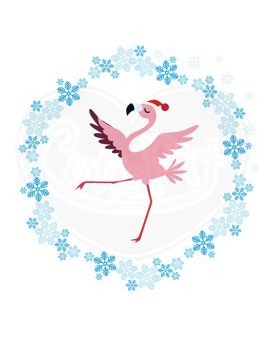 Infant bodysuit - Dancing flamingo with snowflakes