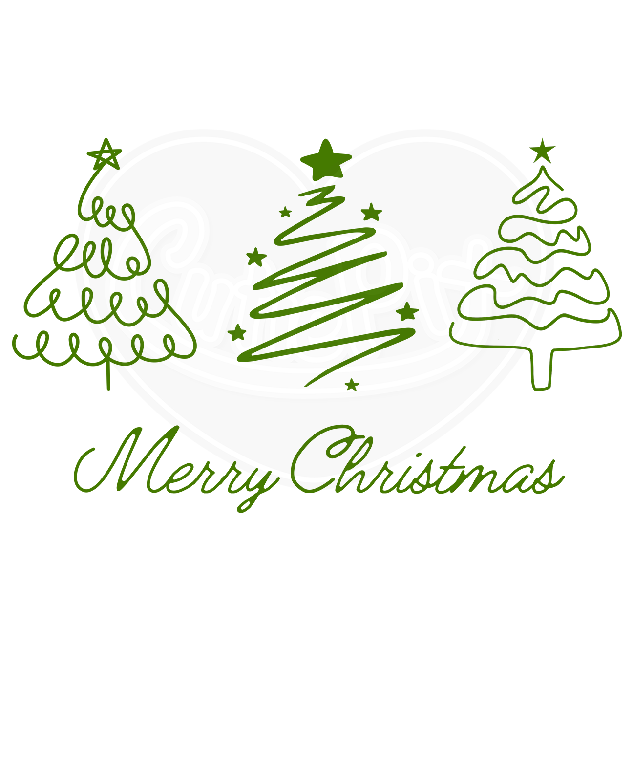 Unisex classic tee - Winter trees green Merry Christmas