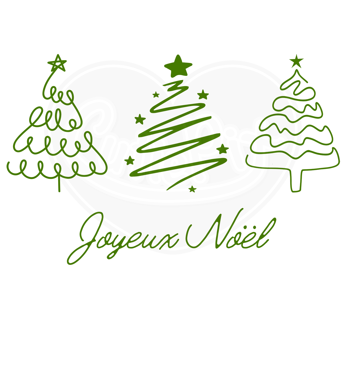 Infant bodysuit - Winter trees green Merry Christmas French