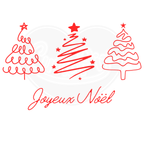 Youth classic tee - Winter trees red Merry Christmas French