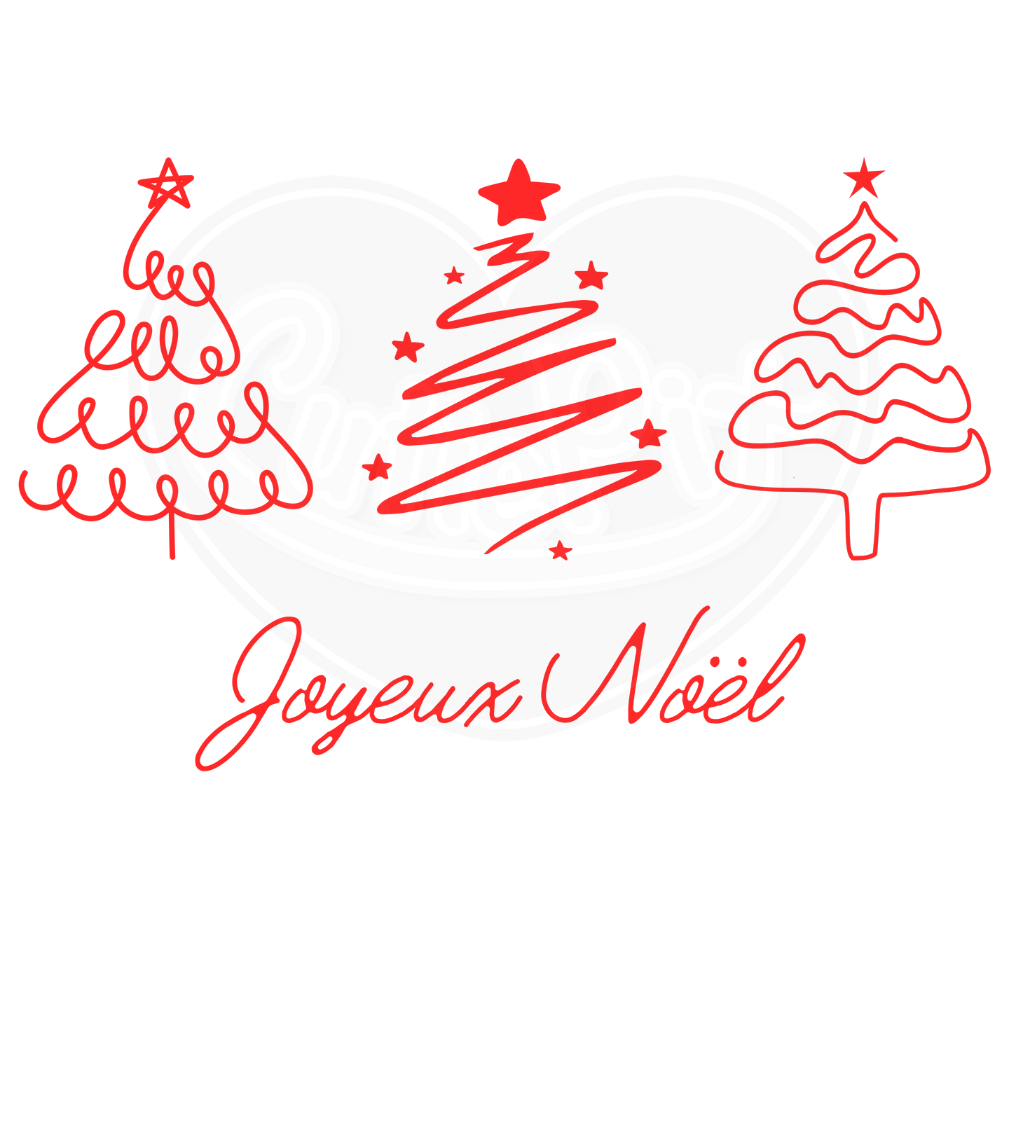 Infant bodysuit - Winter trees red Merry Christmas French