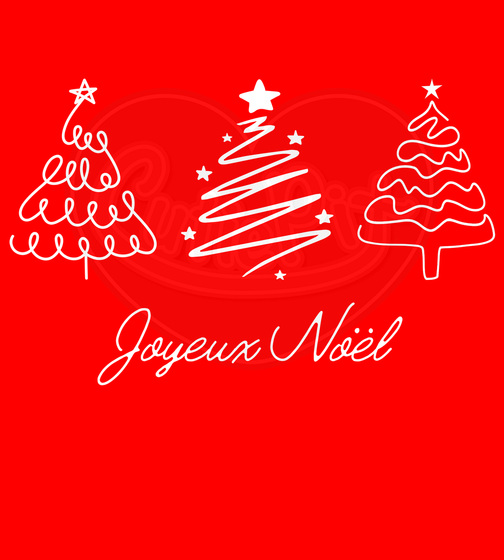 Youth classic tee - Winter trees white Merry Christmas French