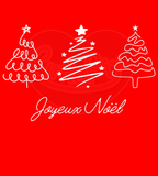 Youth classic tee - Winter trees white Merry Christmas French